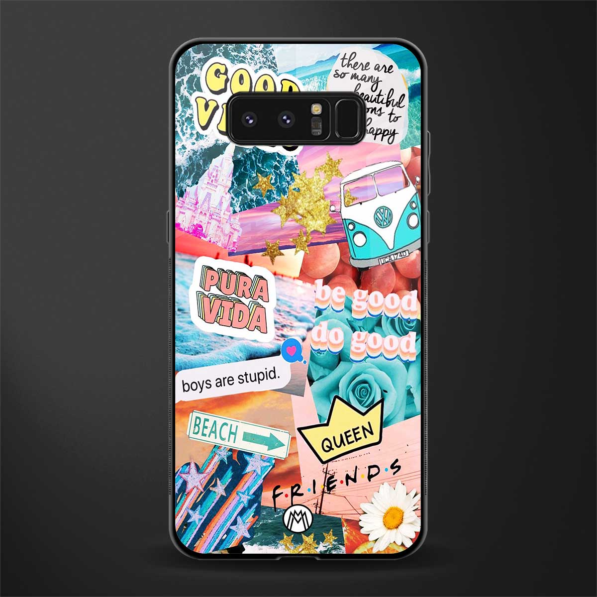 beach vibes collage glass case for samsung galaxy note 8 image