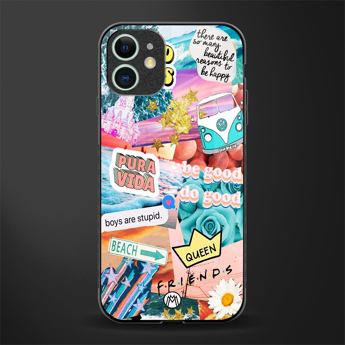beach vibes collage glass case for iphone 12 image