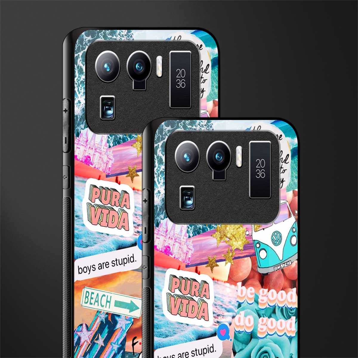 beach vibes collage glass case for mi 11 ultra 5g image-2