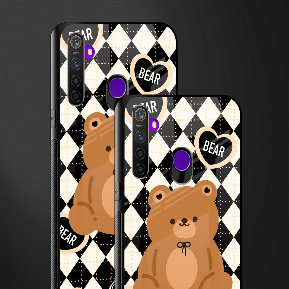 bear uniform pattern glass case for realme 5s image-2