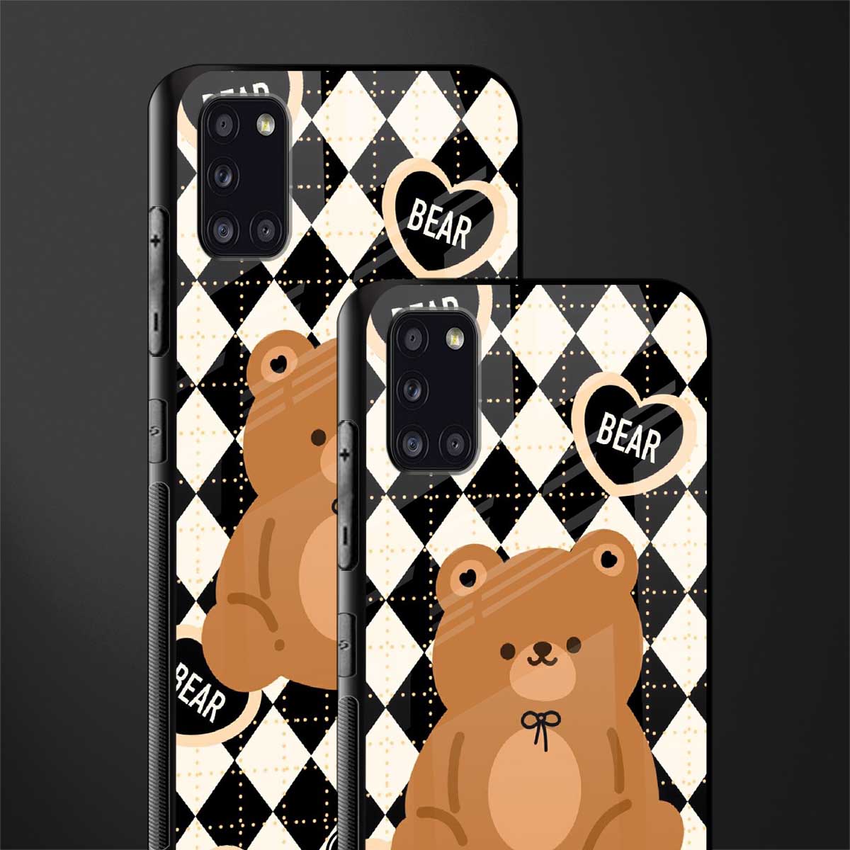 bear uniform pattern glass case for samsung galaxy a31 image-2