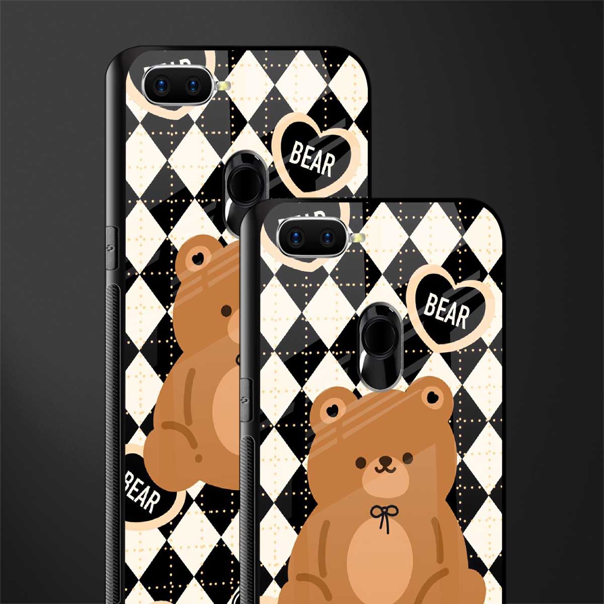 bear uniform pattern glass case for oppo a5s image-2