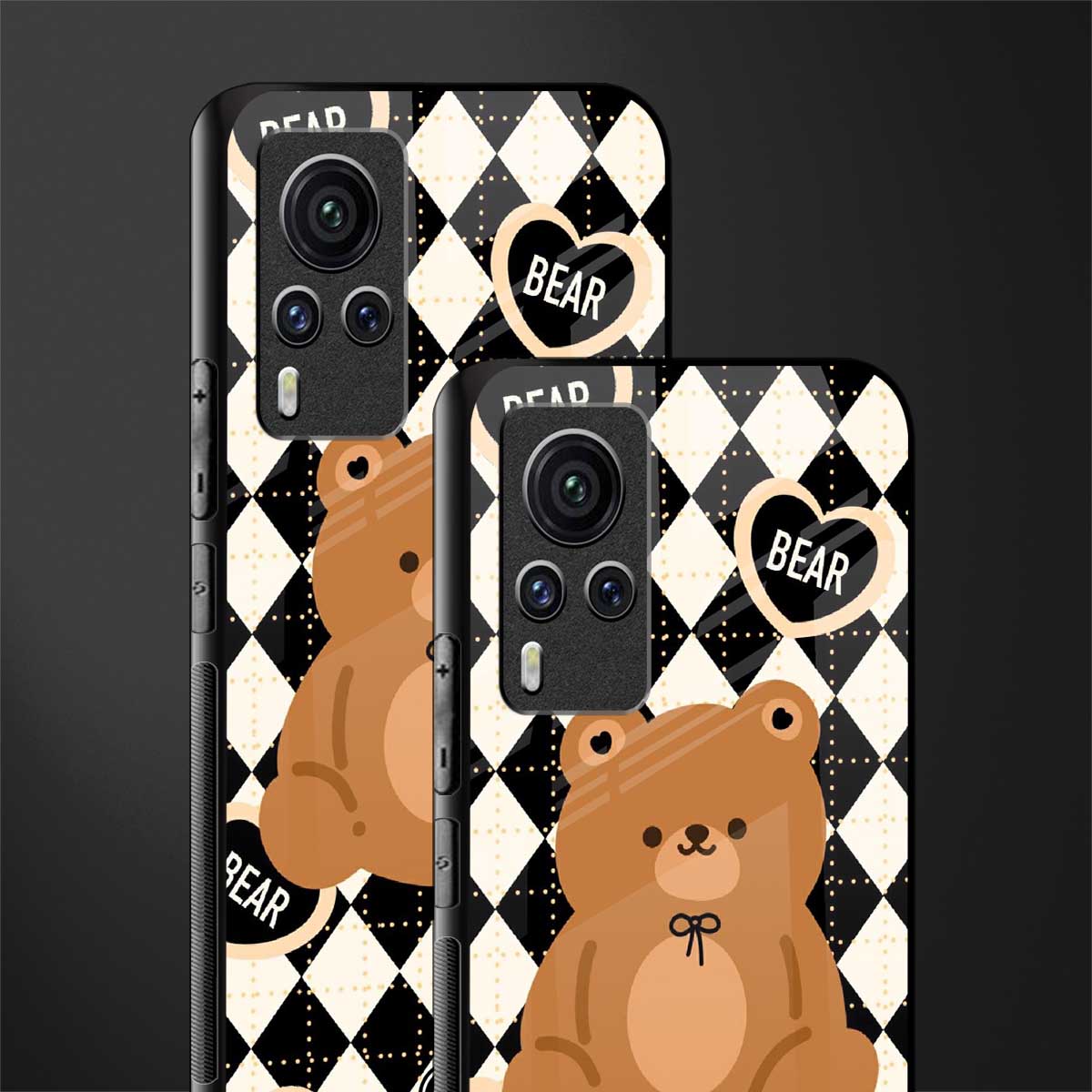 bear uniform pattern glass case for vivo x60 pro image-2