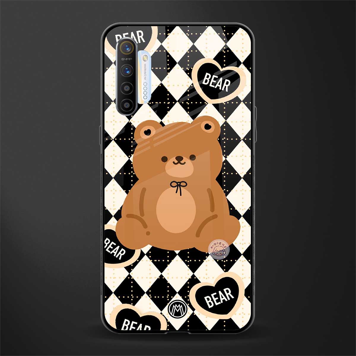 bear uniform pattern glass case for realme x2 image