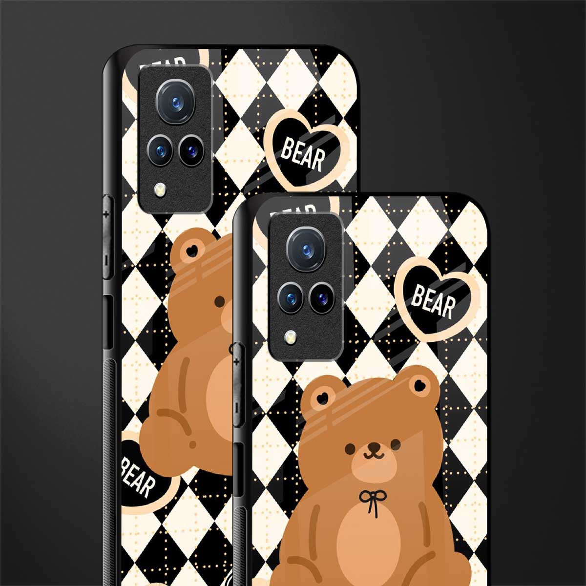 bear uniform pattern glass case for vivo v21 5g image-2
