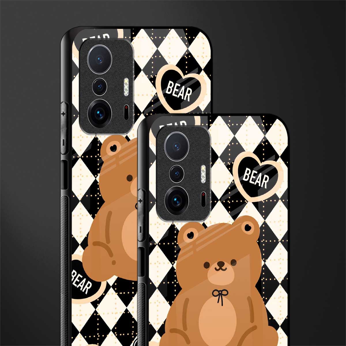 bear uniform pattern glass case for mi 11t pro 5g image-2