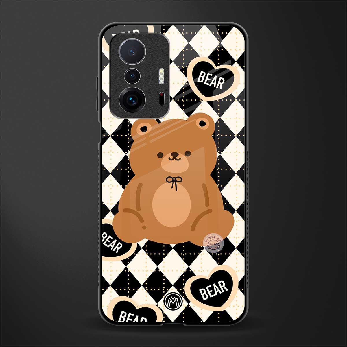 bear uniform pattern glass case for mi 11t pro 5g image