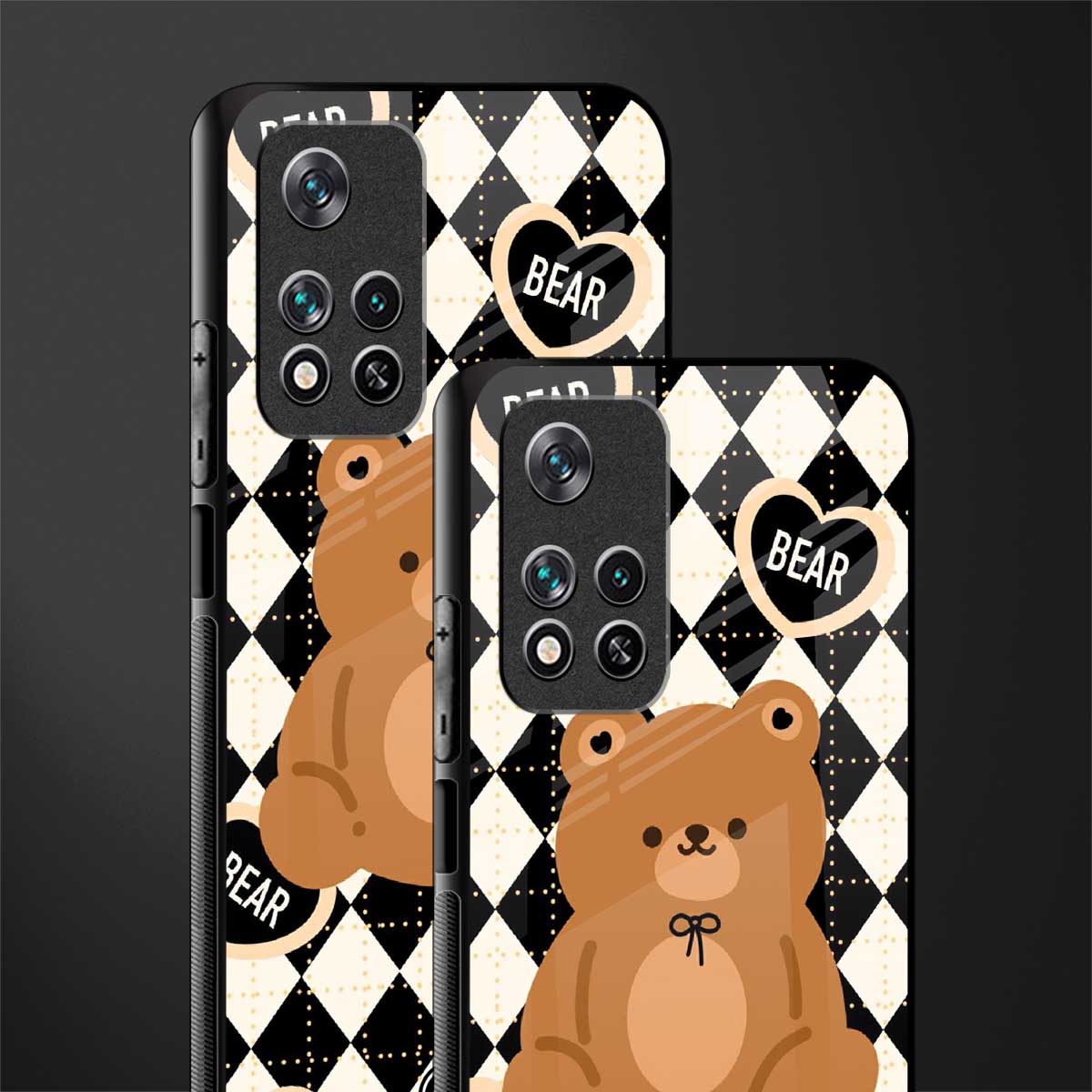 bear uniform pattern glass case for poco m4 pro 5g image-2