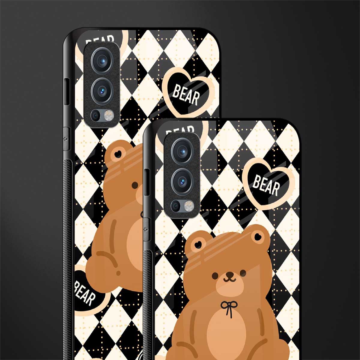 bear uniform pattern glass case for oneplus nord 2 5g image-2