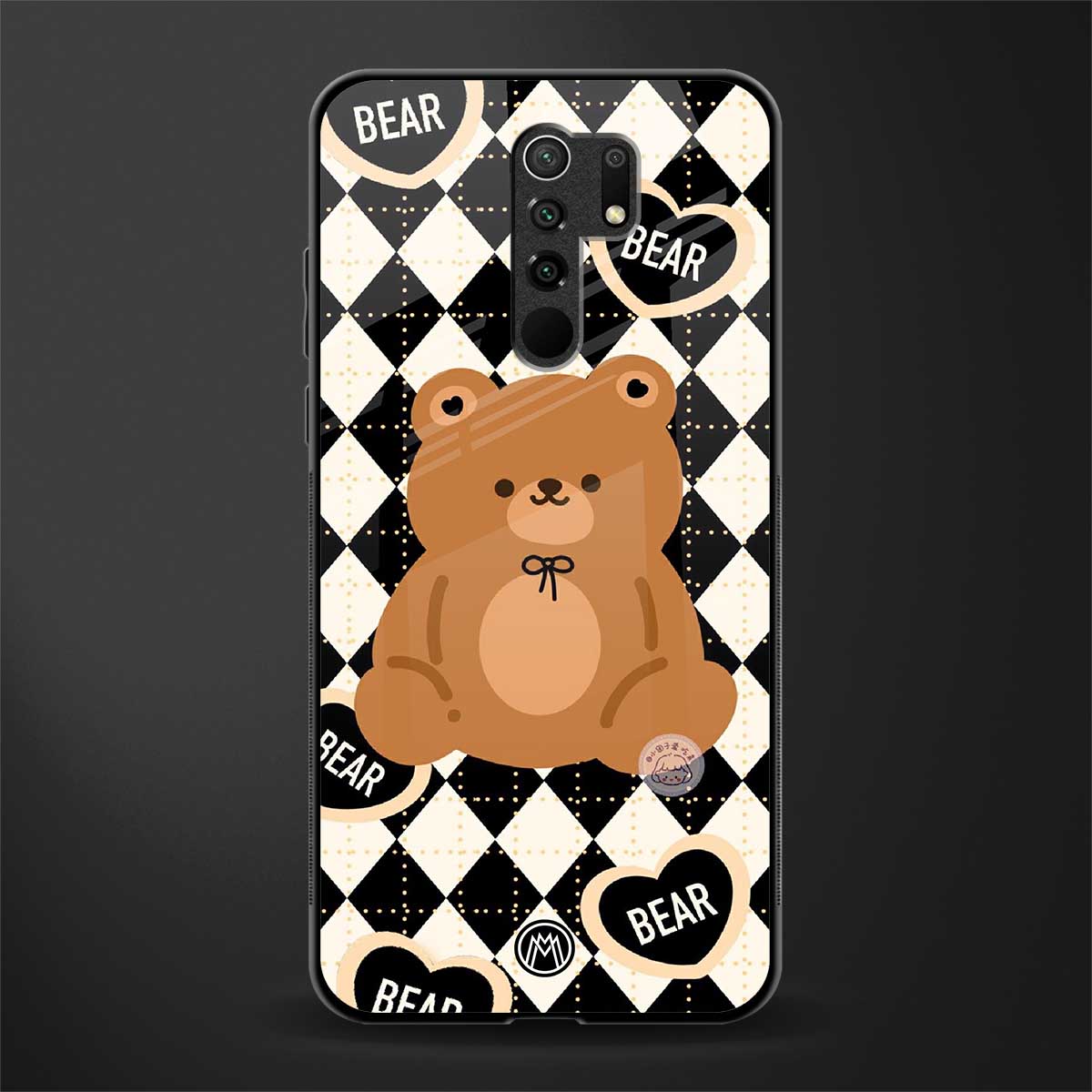 bear uniform pattern glass case for poco m2 reloaded image