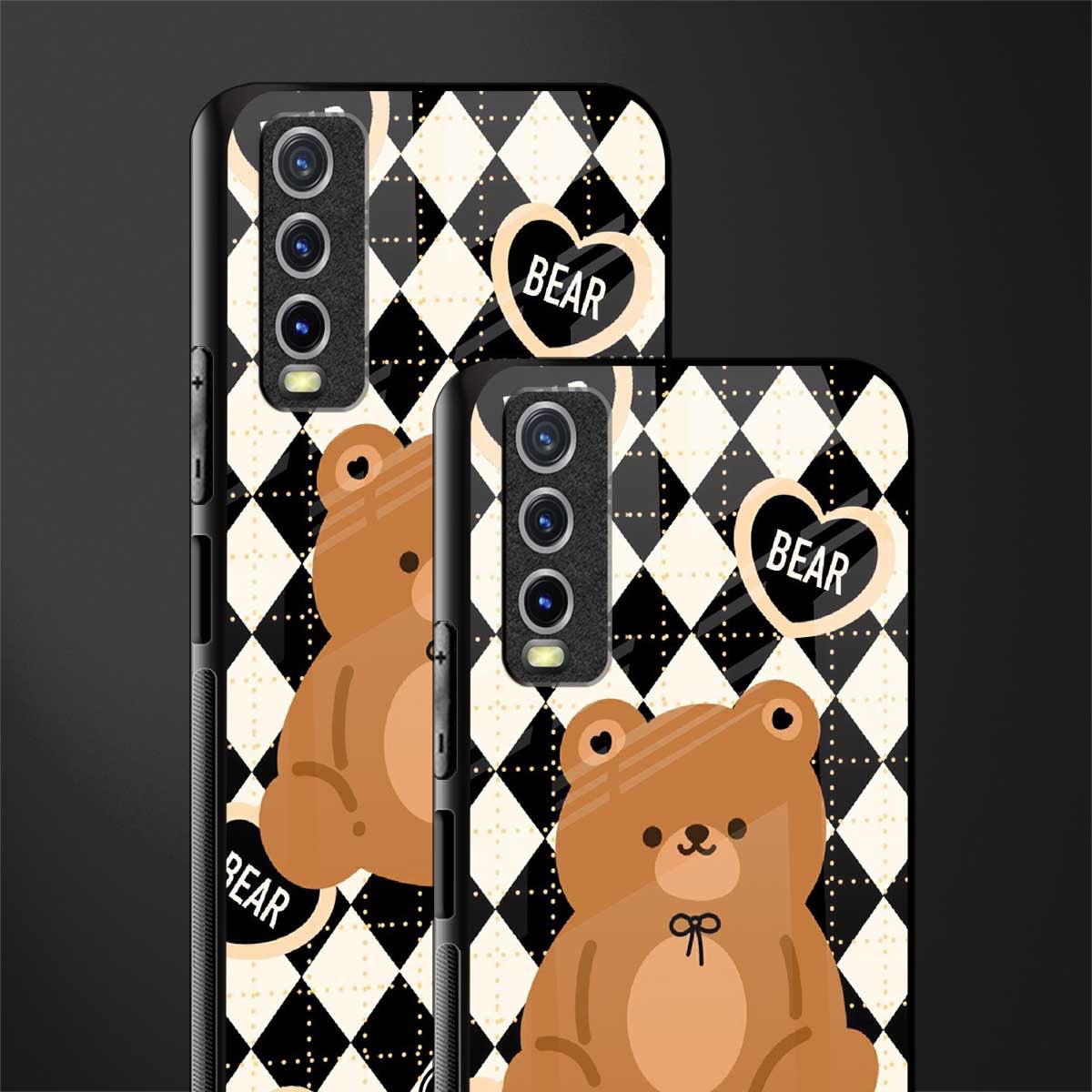 bear uniform pattern glass case for vivo y20 image-2