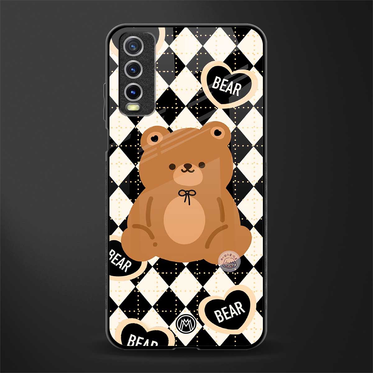 bear uniform pattern glass case for vivo y20 image