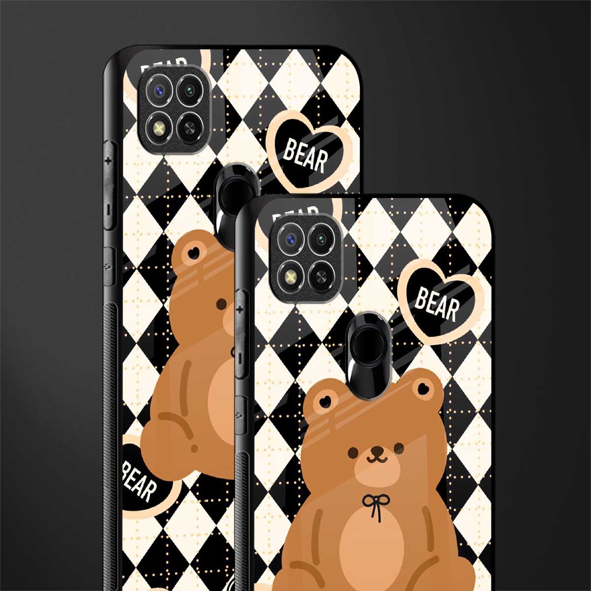 bear uniform pattern glass case for redmi 9 image-2