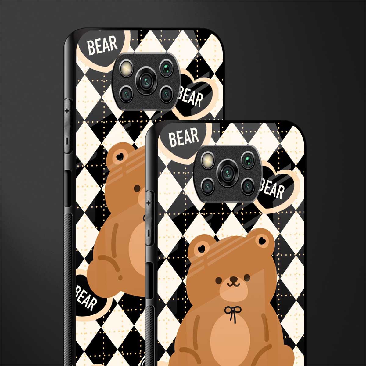 bear uniform pattern glass case for poco x3 image-2
