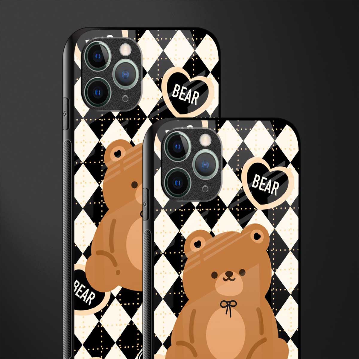 bear uniform pattern glass case for iphone 11 pro image-2