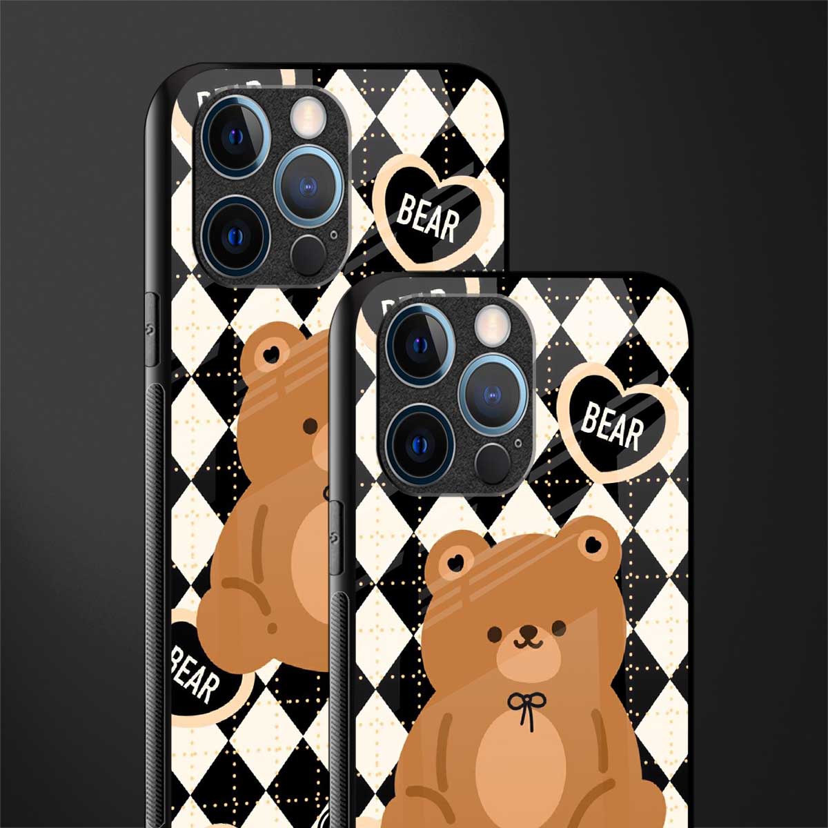 bear uniform pattern glass case for iphone 12 pro image-2
