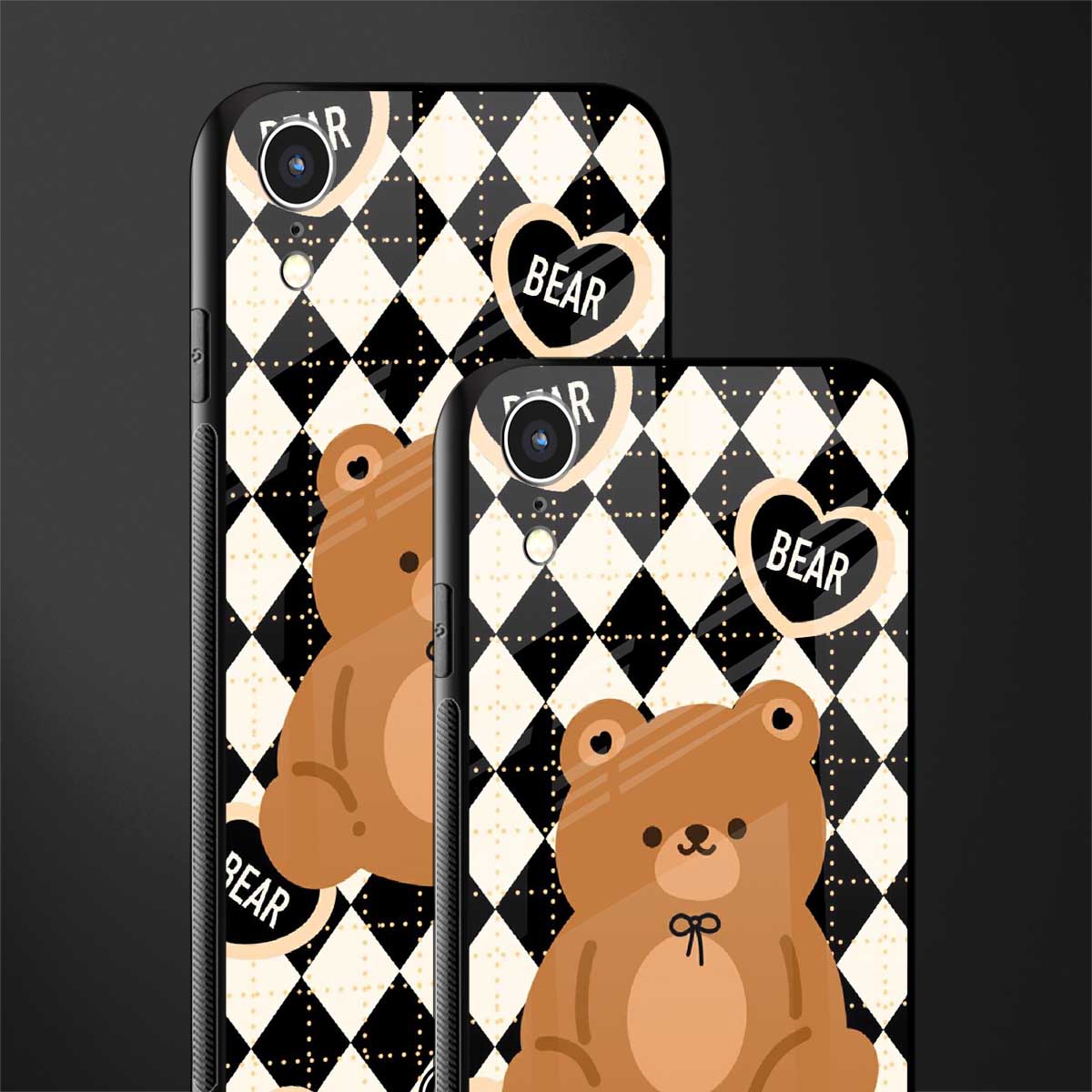 bear uniform pattern glass case for iphone xr image-2