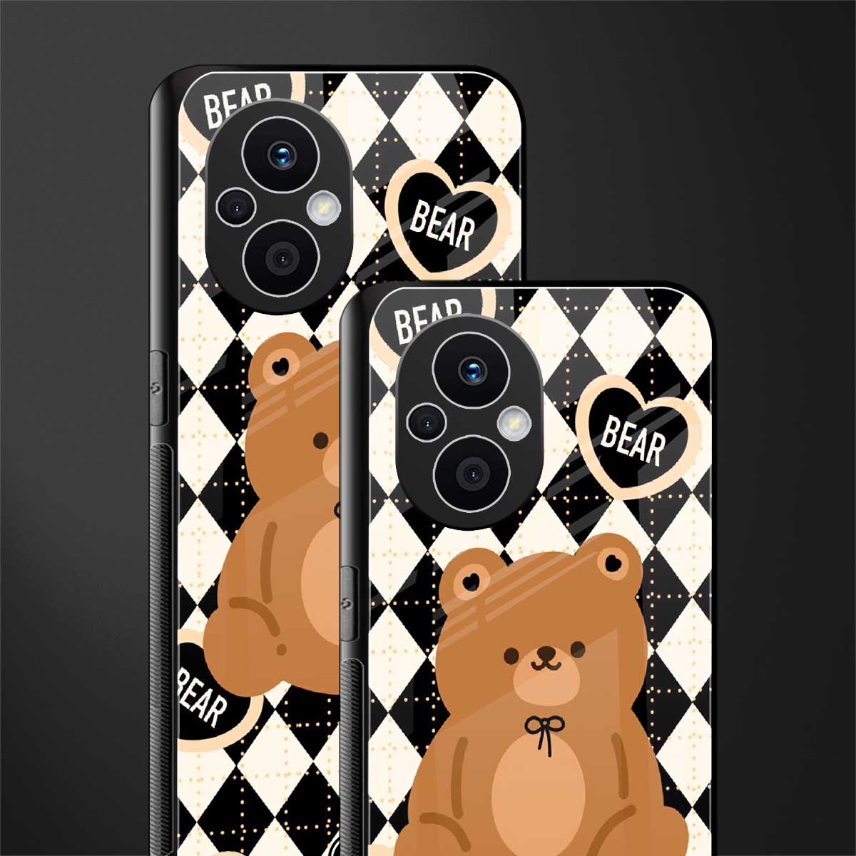bear uniform pattern back phone cover | glass case for oppo f21 pro 5g