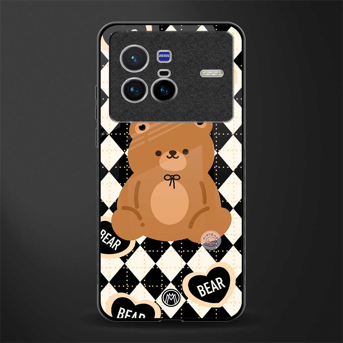 bear uniform pattern glass case for vivo x80 image