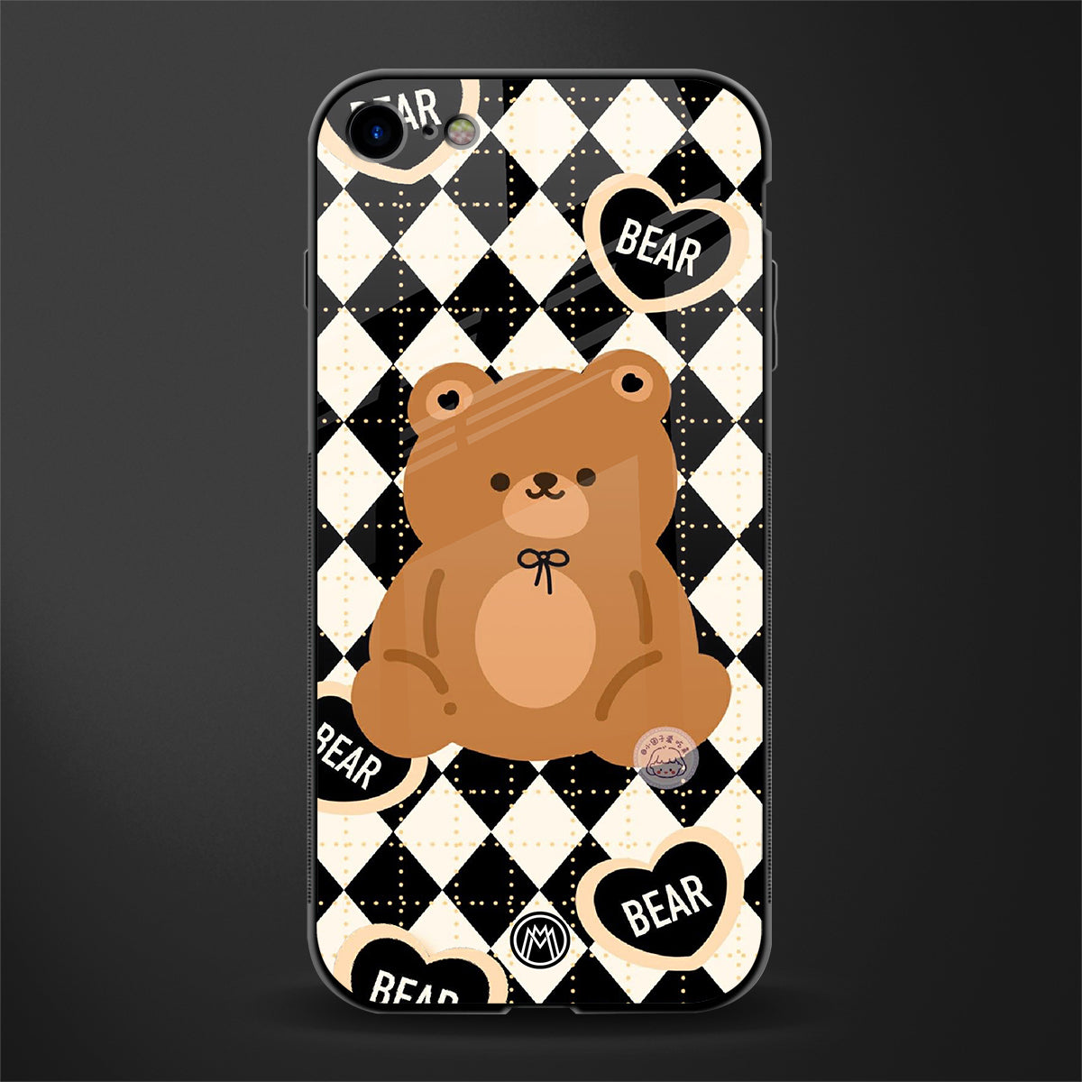 bear uniform pattern glass case for iphone se 2020 image