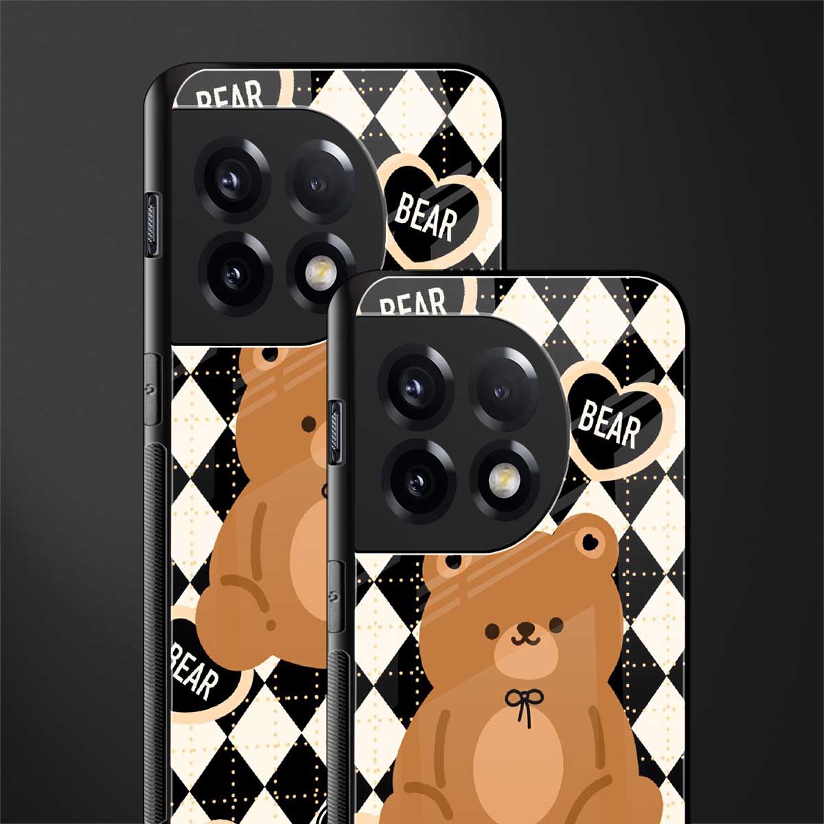 bear uniform pattern back phone cover | glass case for oneplus 11r