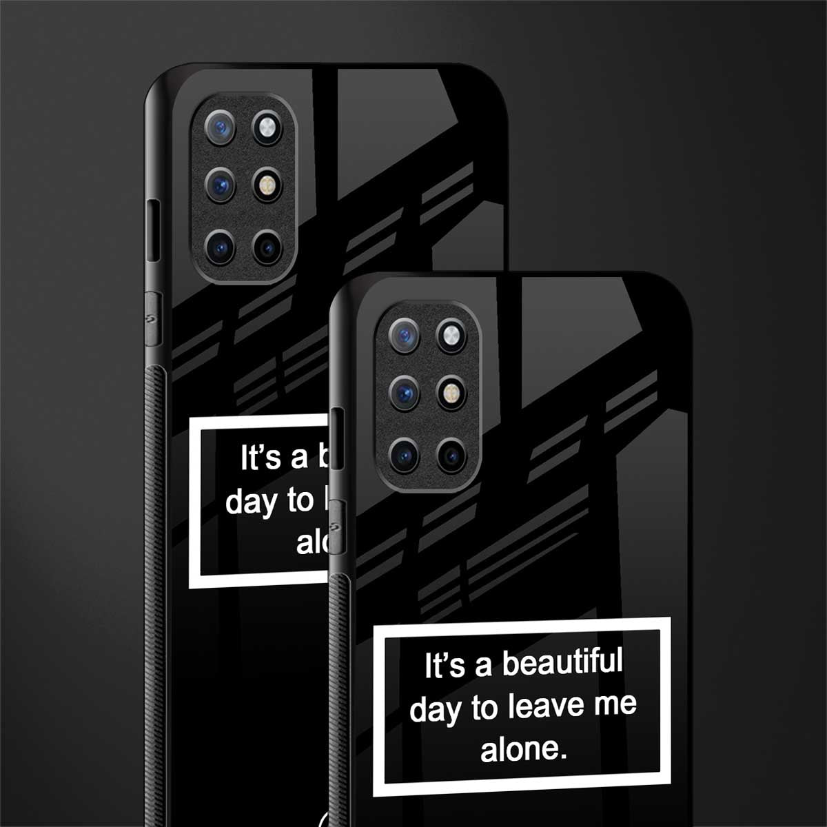 beautiful day to leave me alone black glass case for oneplus 8t