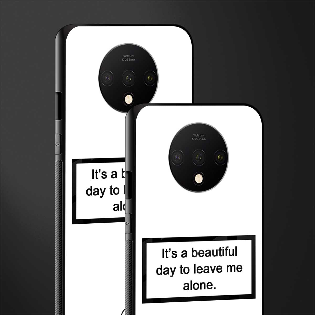 beautiful day to leave me alone white glass case for oneplus 7t image-2