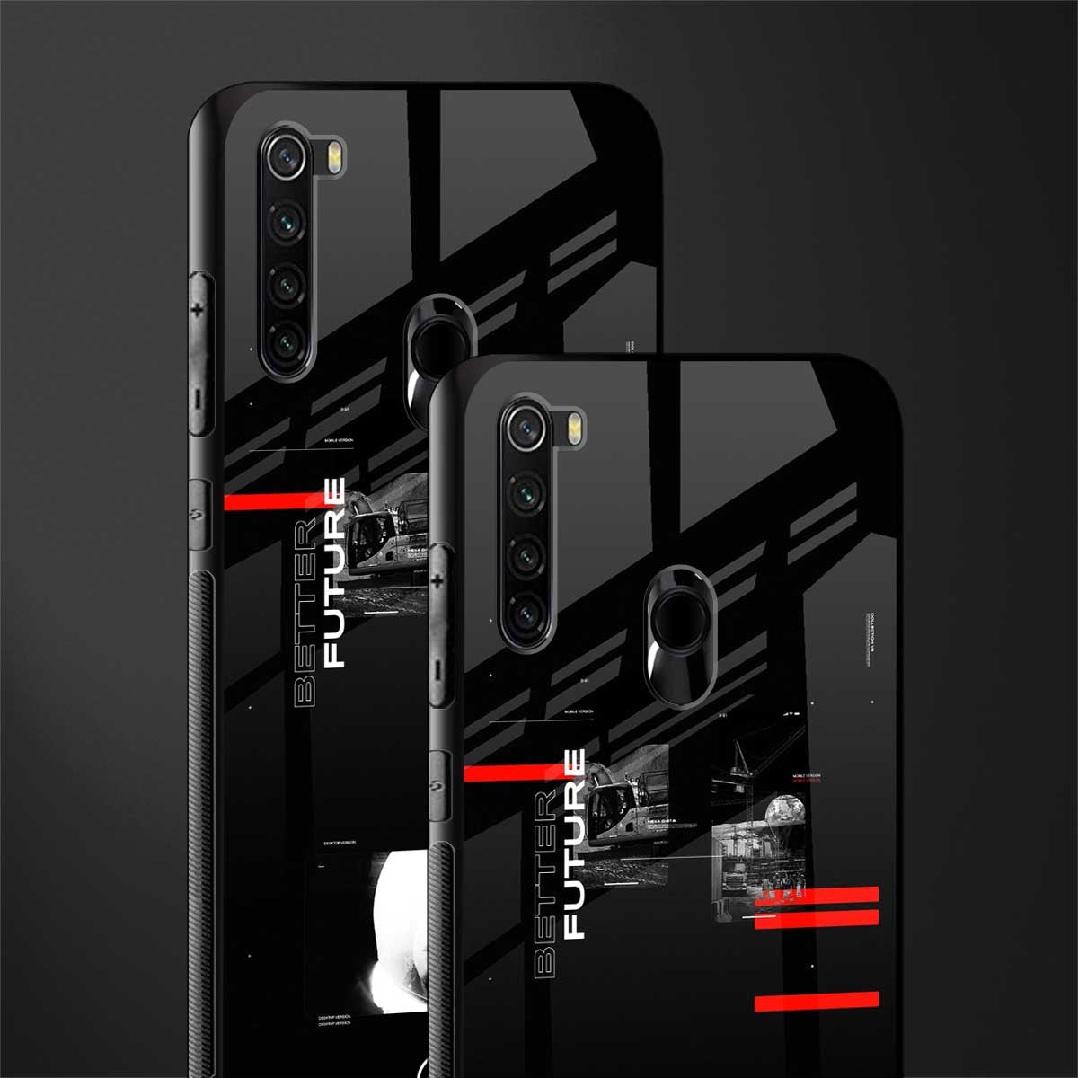 better future dark aesthetic glass case for redmi note 8 image-2