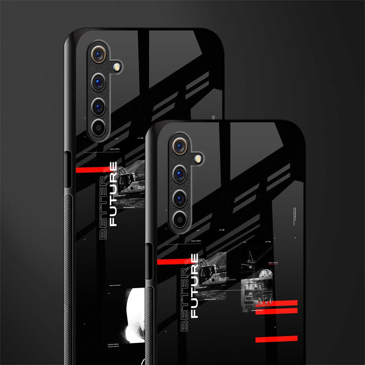 better future dark aesthetic glass case for realme 6 image-2