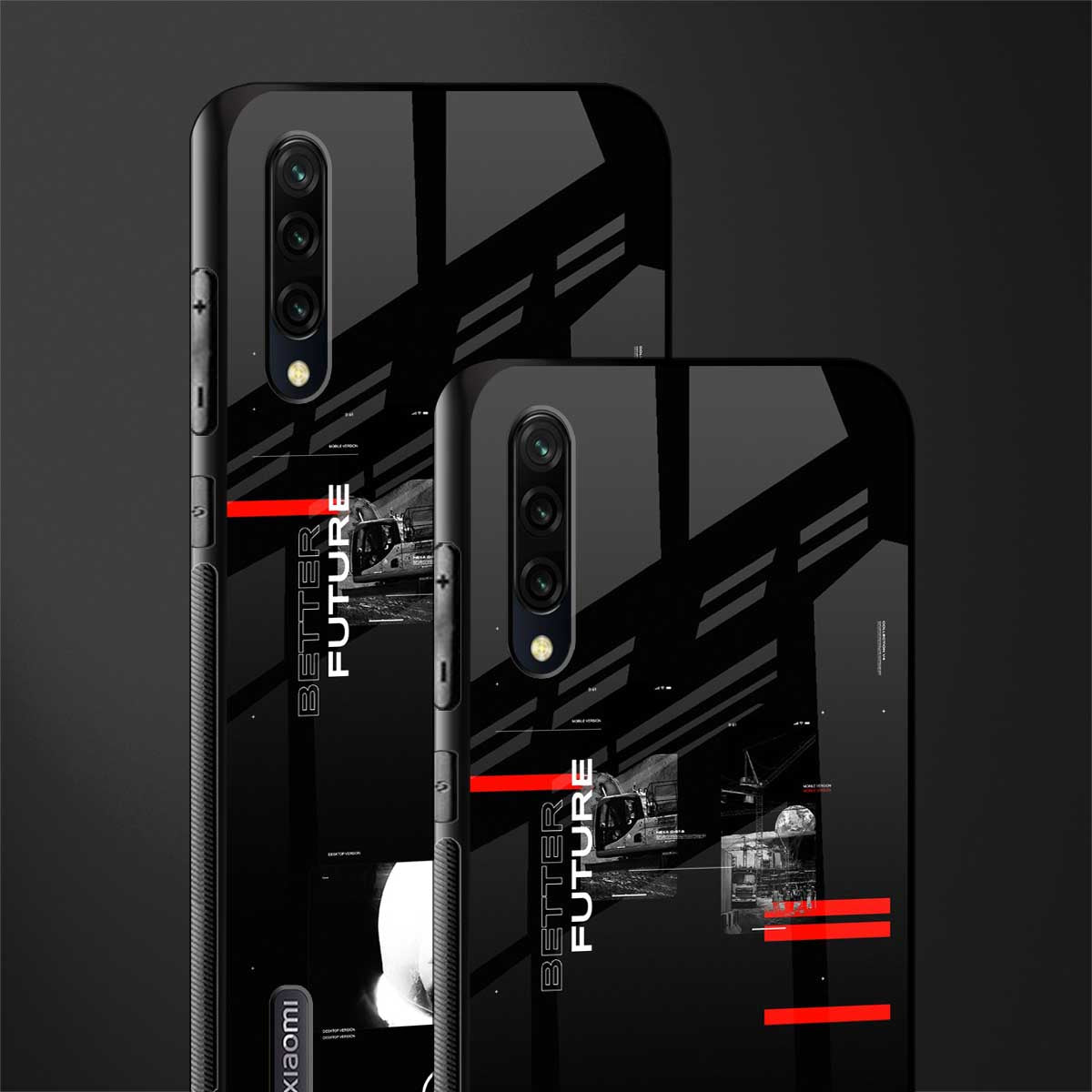 better future dark aesthetic glass case for mi a3 redmi a3 image-2