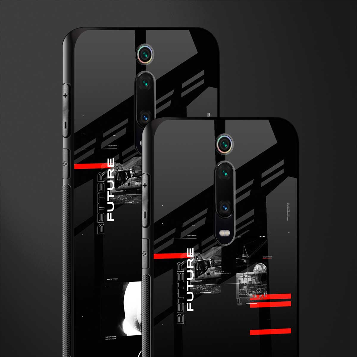 better future dark aesthetic glass case for redmi k20 image-2