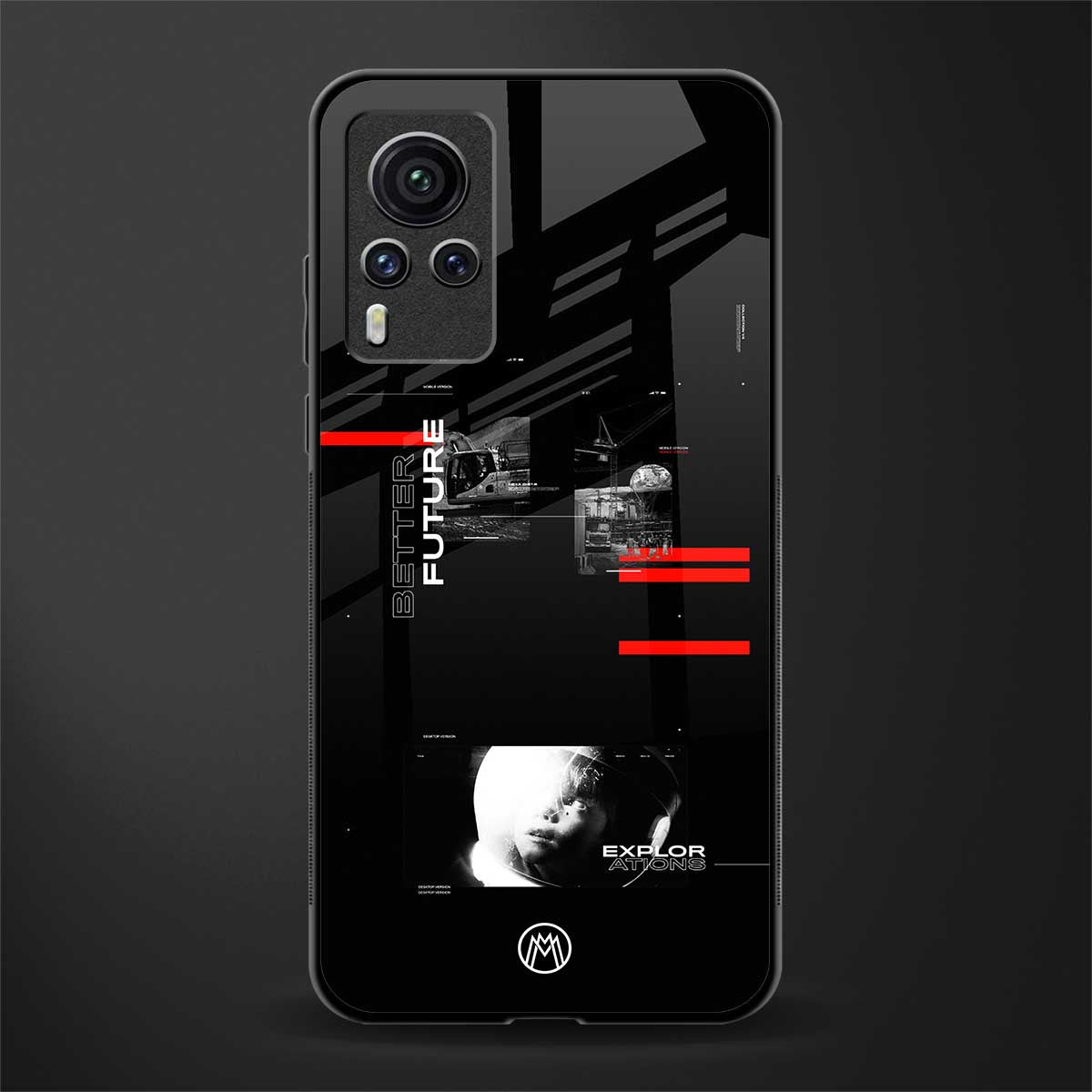 better future dark aesthetic glass case for vivo x60 pro image