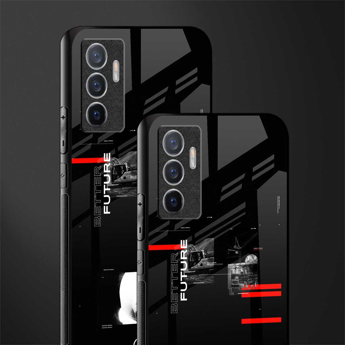 better future dark aesthetic glass case for vivo v23e image-2