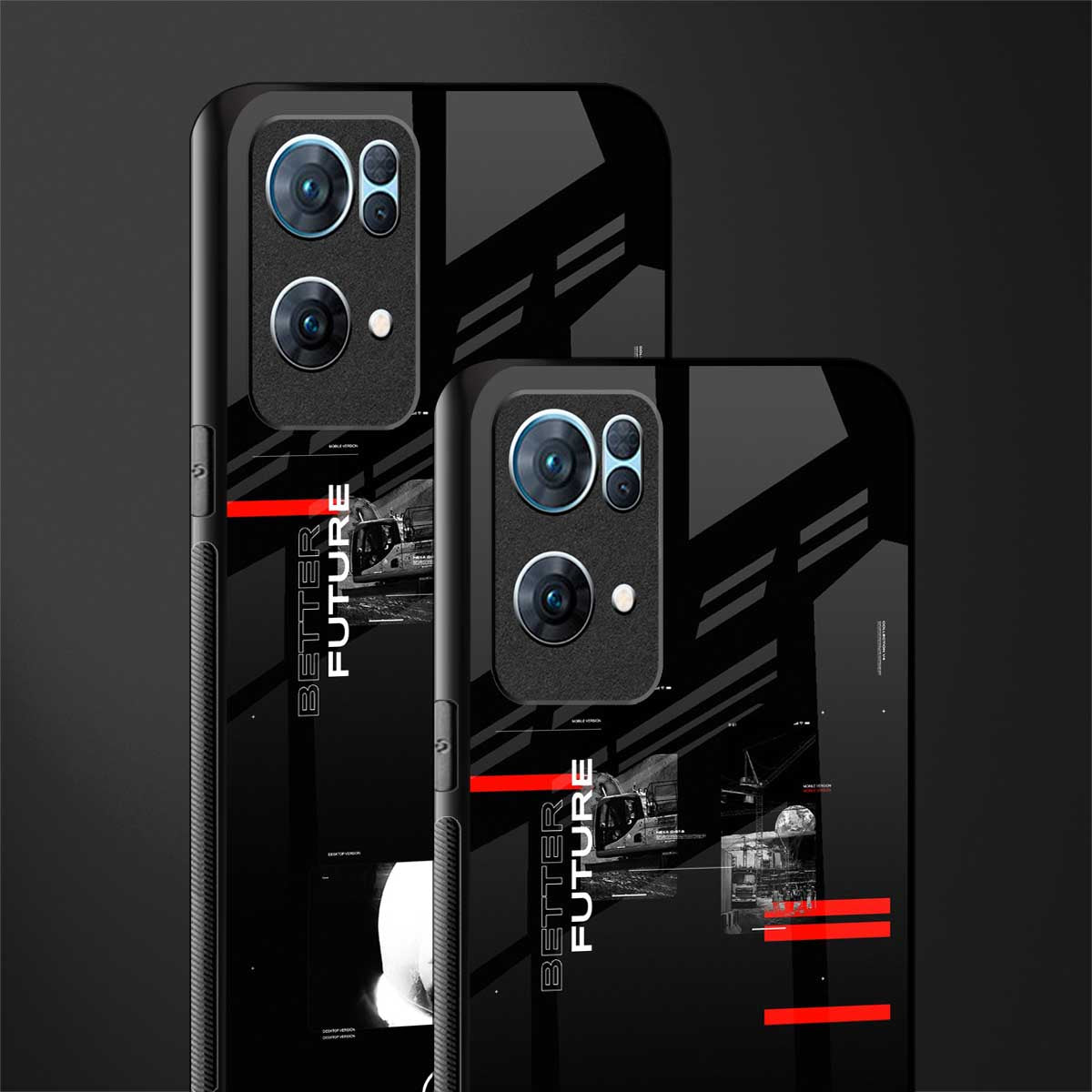 better future dark aesthetic glass case for oppo reno7 pro 5g image-2