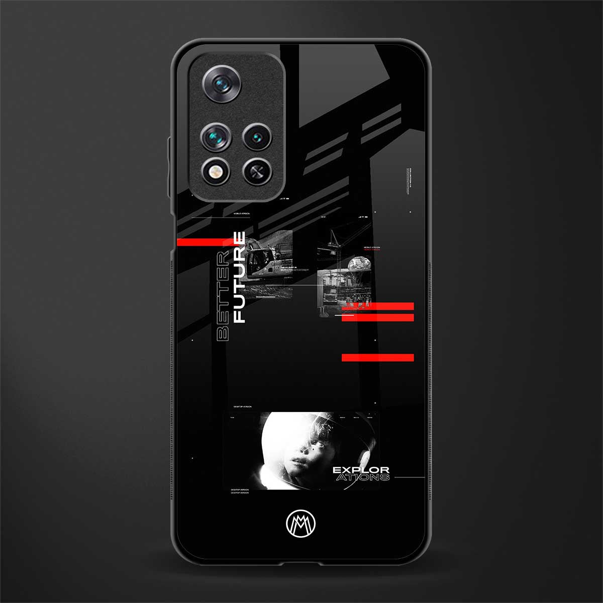 better future dark aesthetic glass case for poco m4 pro 5g image
