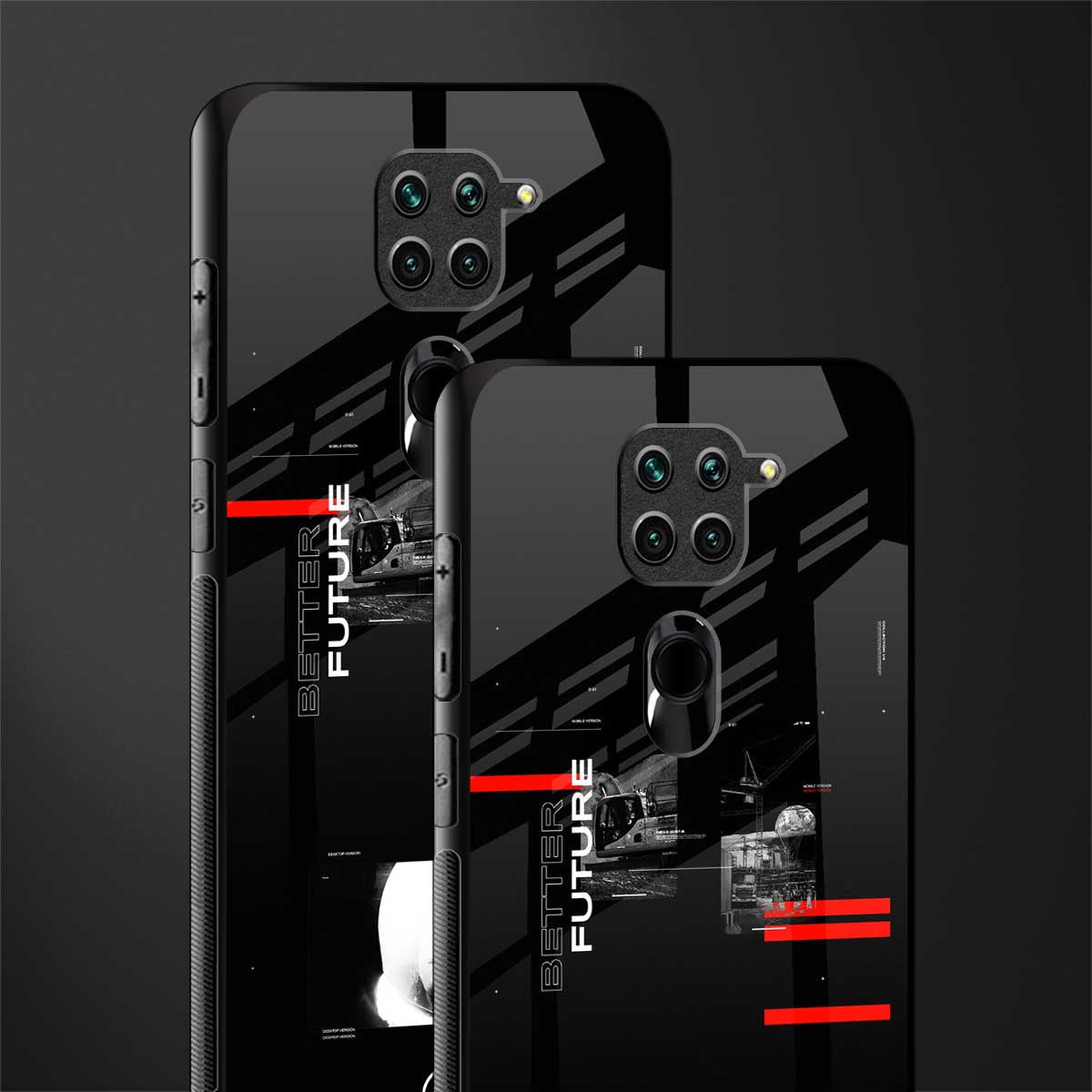 better future dark aesthetic glass case for redmi note 9 image-2