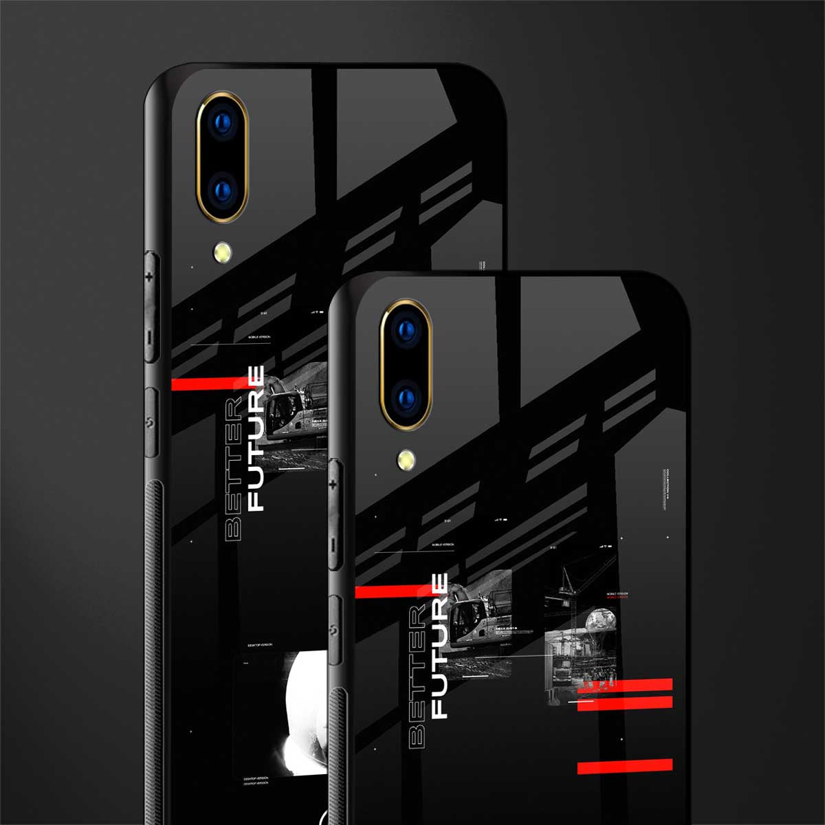 better future dark aesthetic glass case for vivo v11 pro image-2