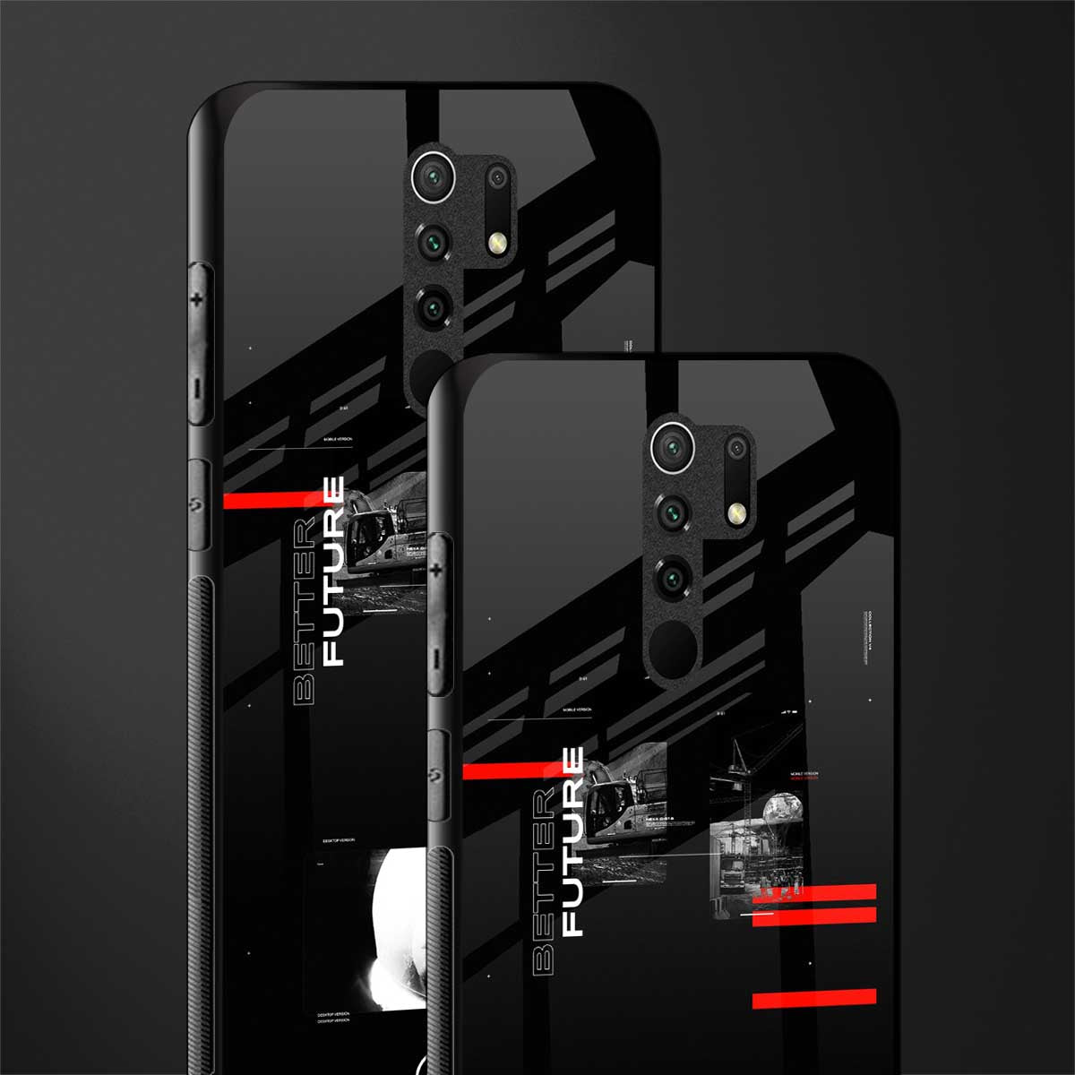 better future dark aesthetic glass case for poco m2 reloaded image-2