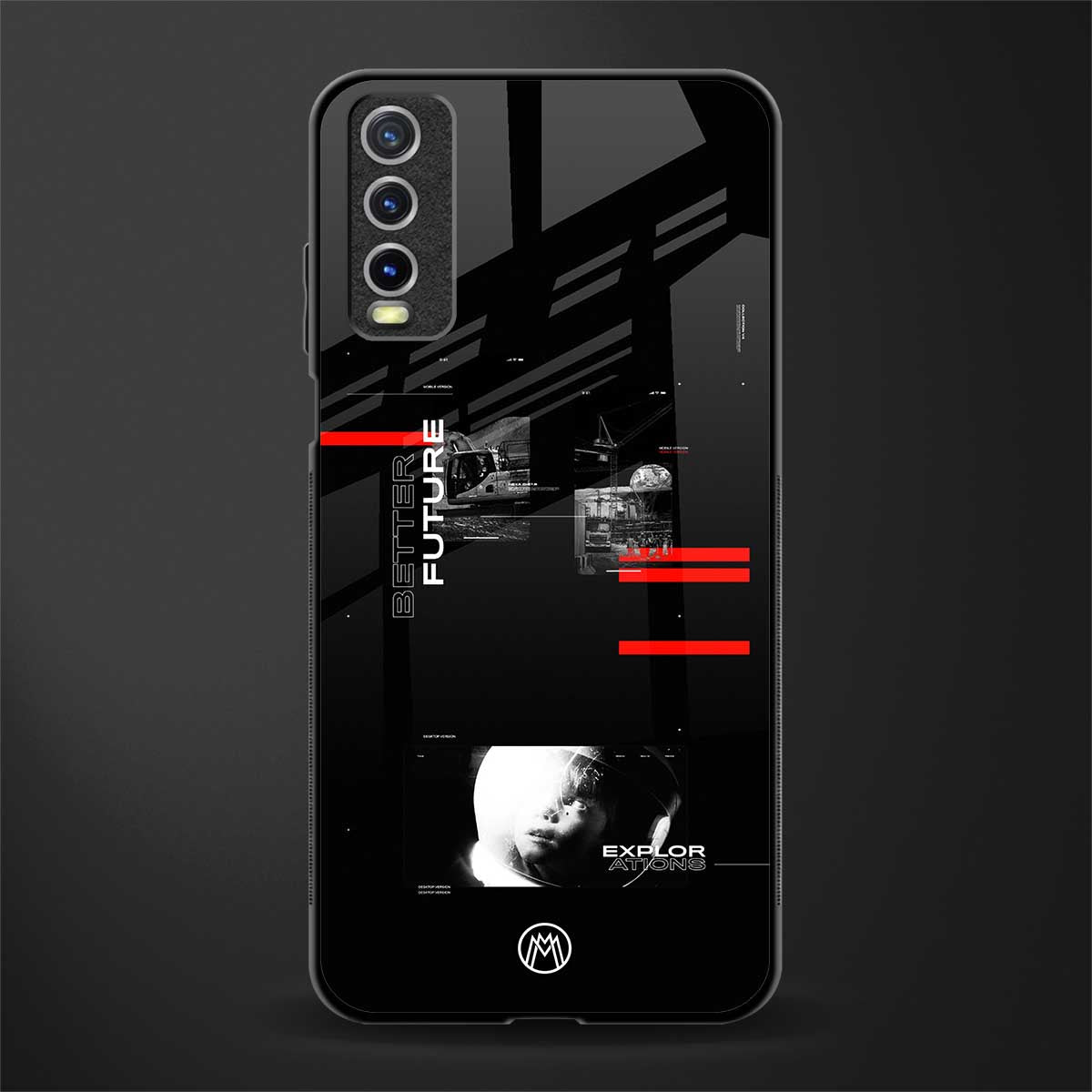 better future dark aesthetic glass case for vivo y20 image