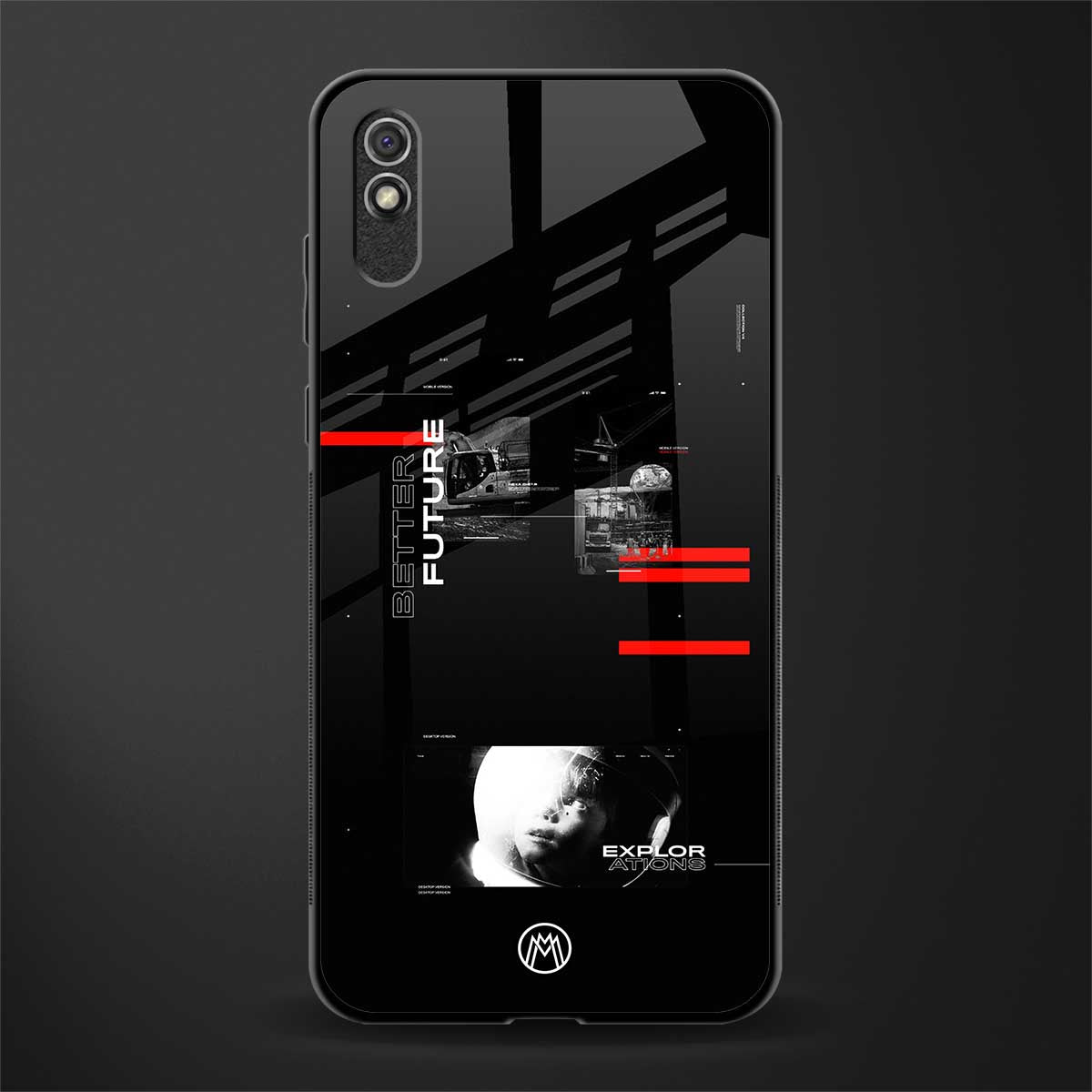 better future dark aesthetic glass case for redmi 9i image