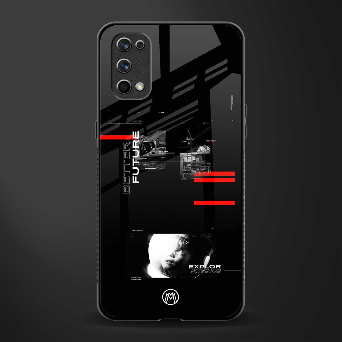 better future dark aesthetic glass case for realme 7 pro image