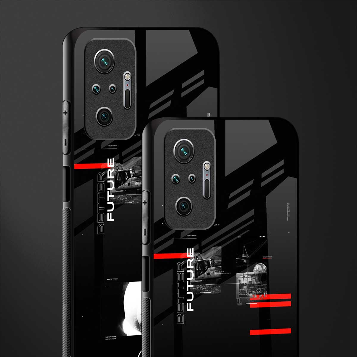 better future dark aesthetic glass case for redmi note 10 pro image-2