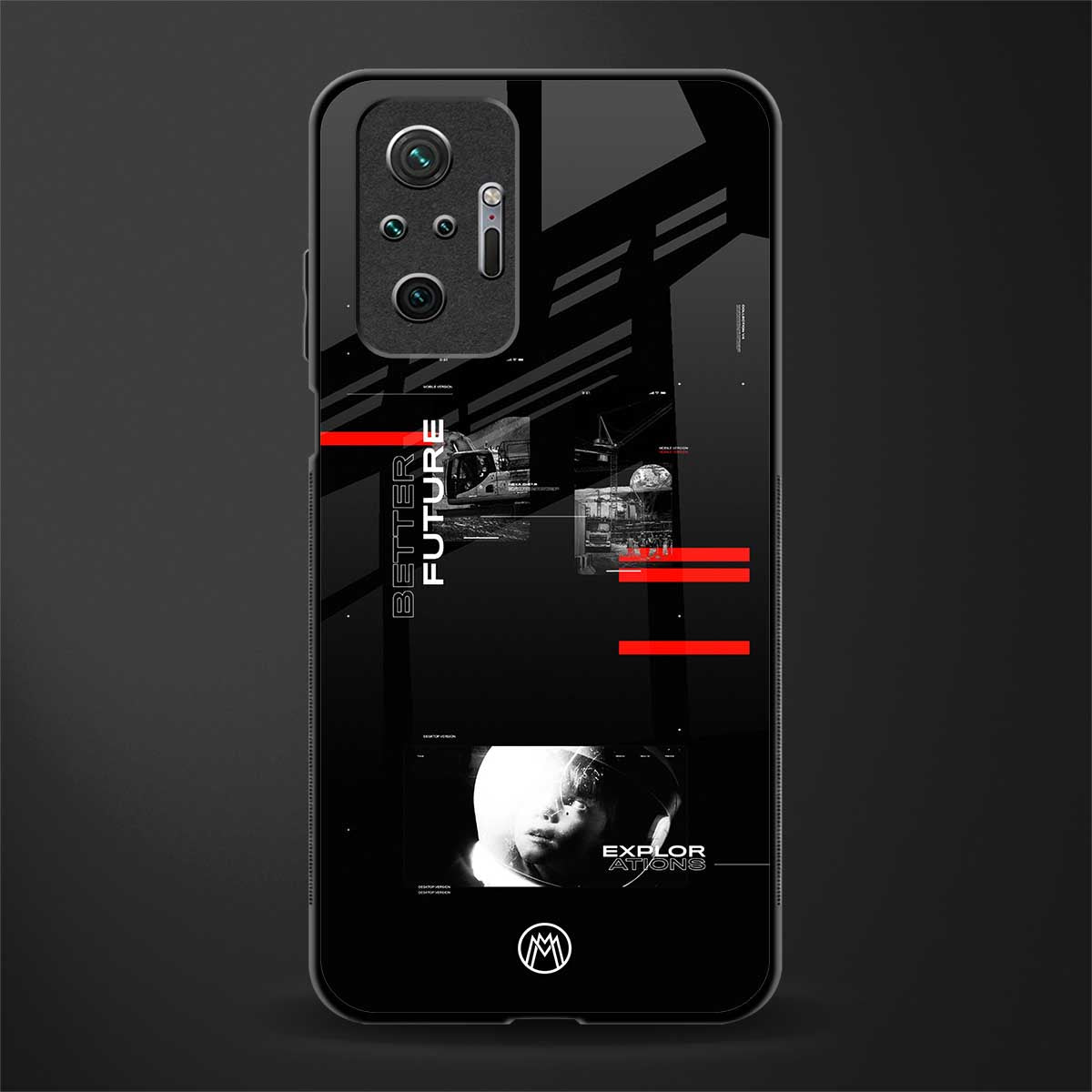 better future dark aesthetic glass case for redmi note 10 pro image