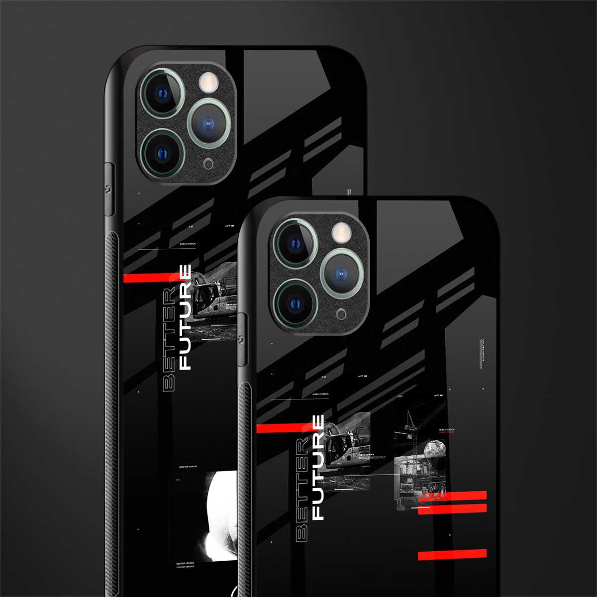 better future dark aesthetic glass case for iphone 11 pro image-2
