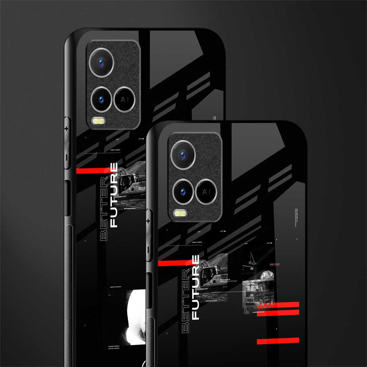 better future dark aesthetic glass case for vivo y33s vivo y33t image-2