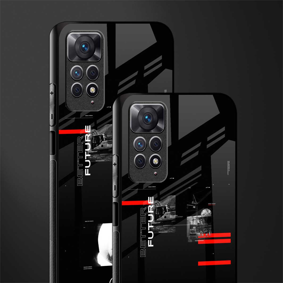better future dark aesthetic back phone cover | glass case for redmi note 11 pro plus 4g/5g