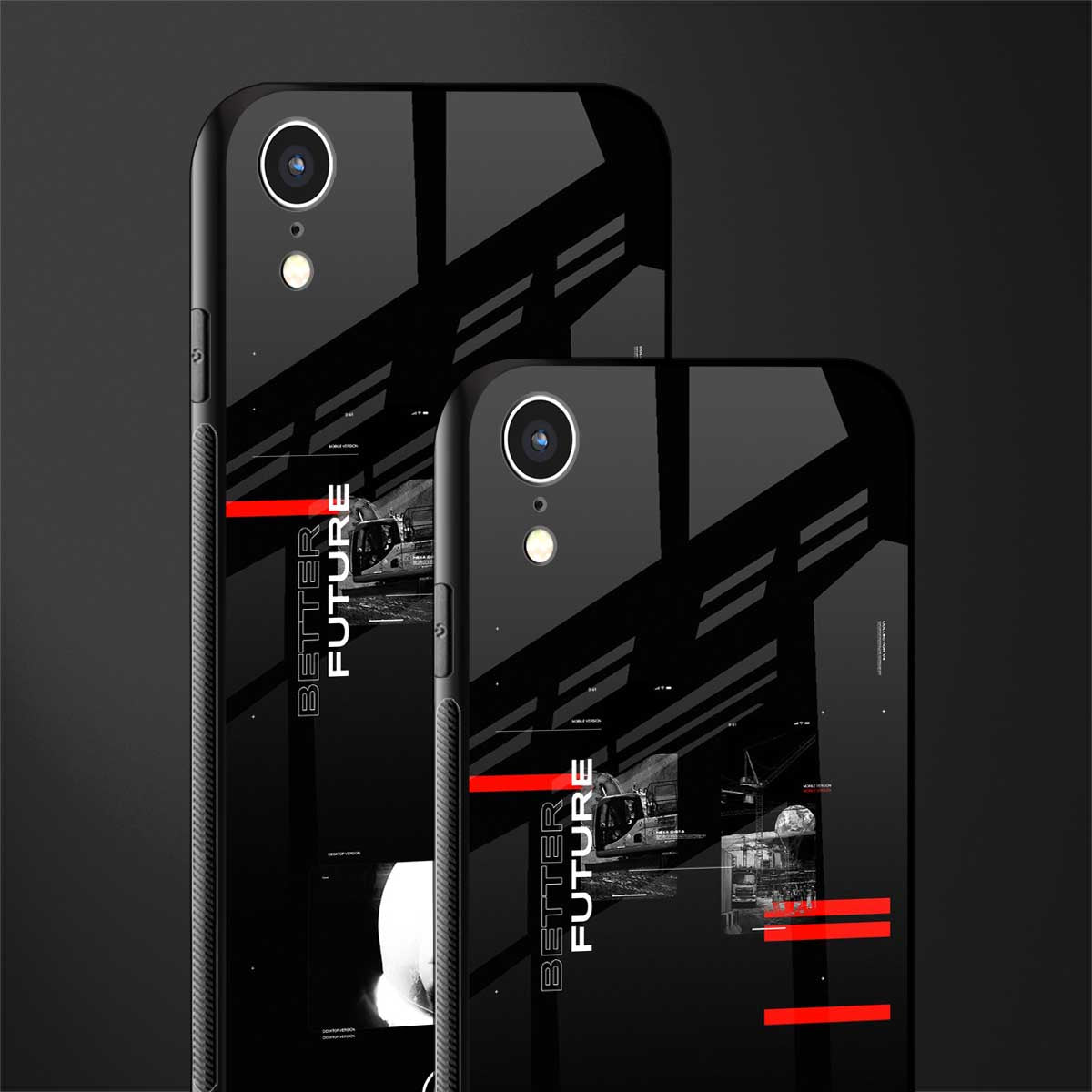 better future dark aesthetic glass case for iphone xr image-2
