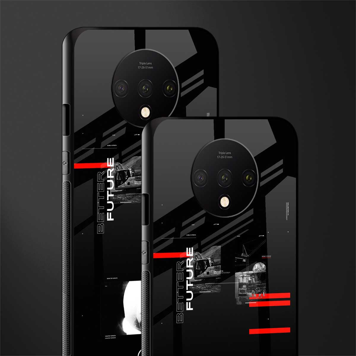 better future dark aesthetic glass case for oneplus 7t image-2