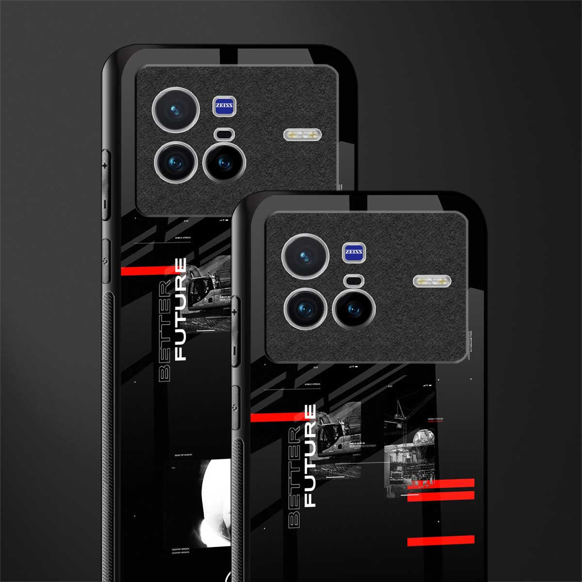 better future dark aesthetic glass case for vivo x80 image-2