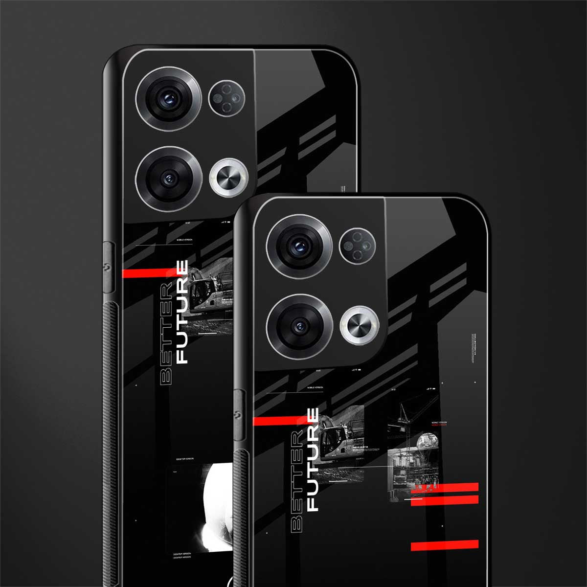 better future dark aesthetic back phone cover | glass case for oppo reno 8